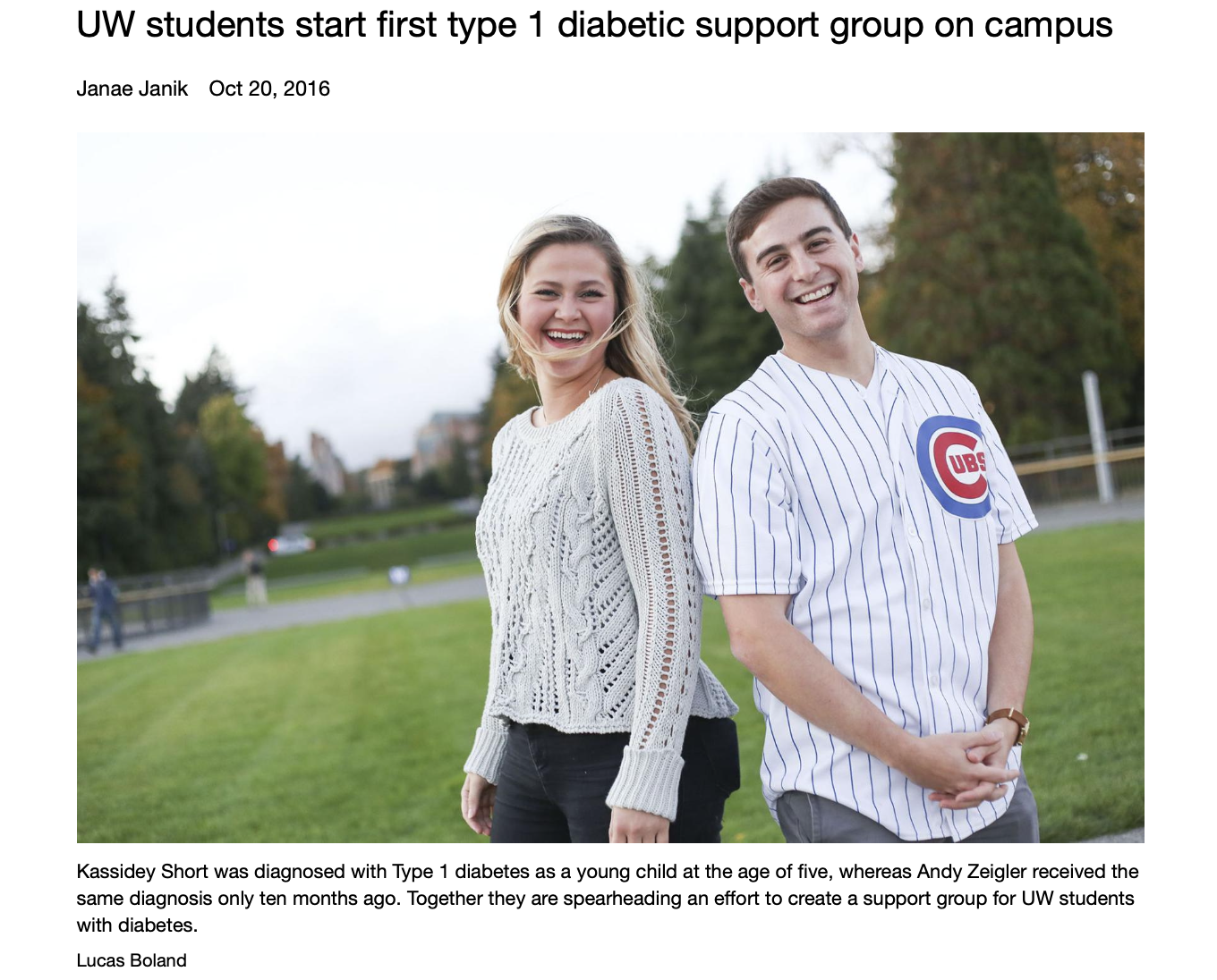 UW Students Start First Type 1 Diabetic Support Group on Campus